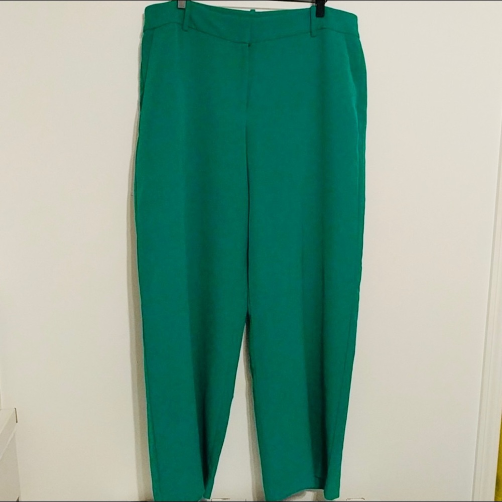 Lane Bryant Green High Waisted Wide Leg Pants